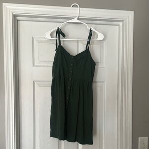 Dark Green Button-Up Dress